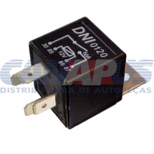 Rele Auxiliar - 12v 60a C/ Suporte Alta Potencia