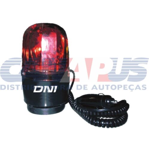 Luz Rotativa C/ Lente Vermelha 24v