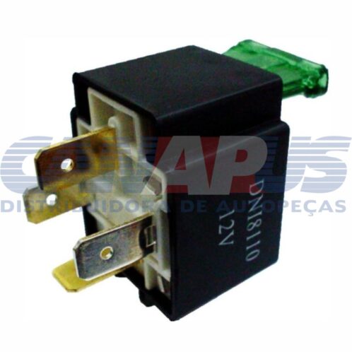 Rele Auxiliar - 12v 30a C/ Fusivel 4 Terminais