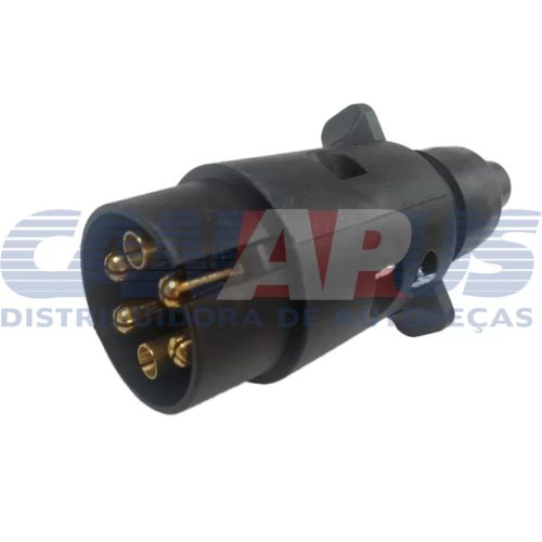 Tomada P/ Engate – Macho 6 Polos Preto