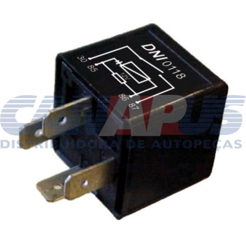 Rele Auxiliar 12v 40a C/ Polarização 4 Terminais – Vw / Ford