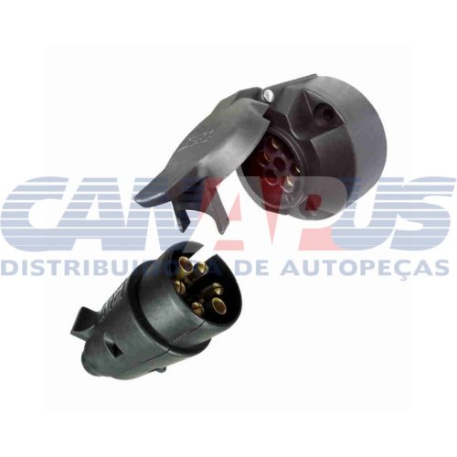 Tomada P/ Engate – Completa 6 Polos Preto